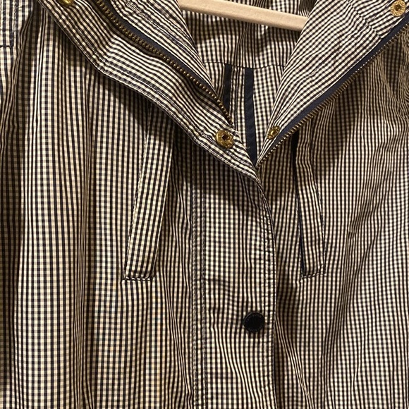 Tory Burch women’s size 0 Lightweifht  Striped blue/white check Jacket - Picture 3 of 9